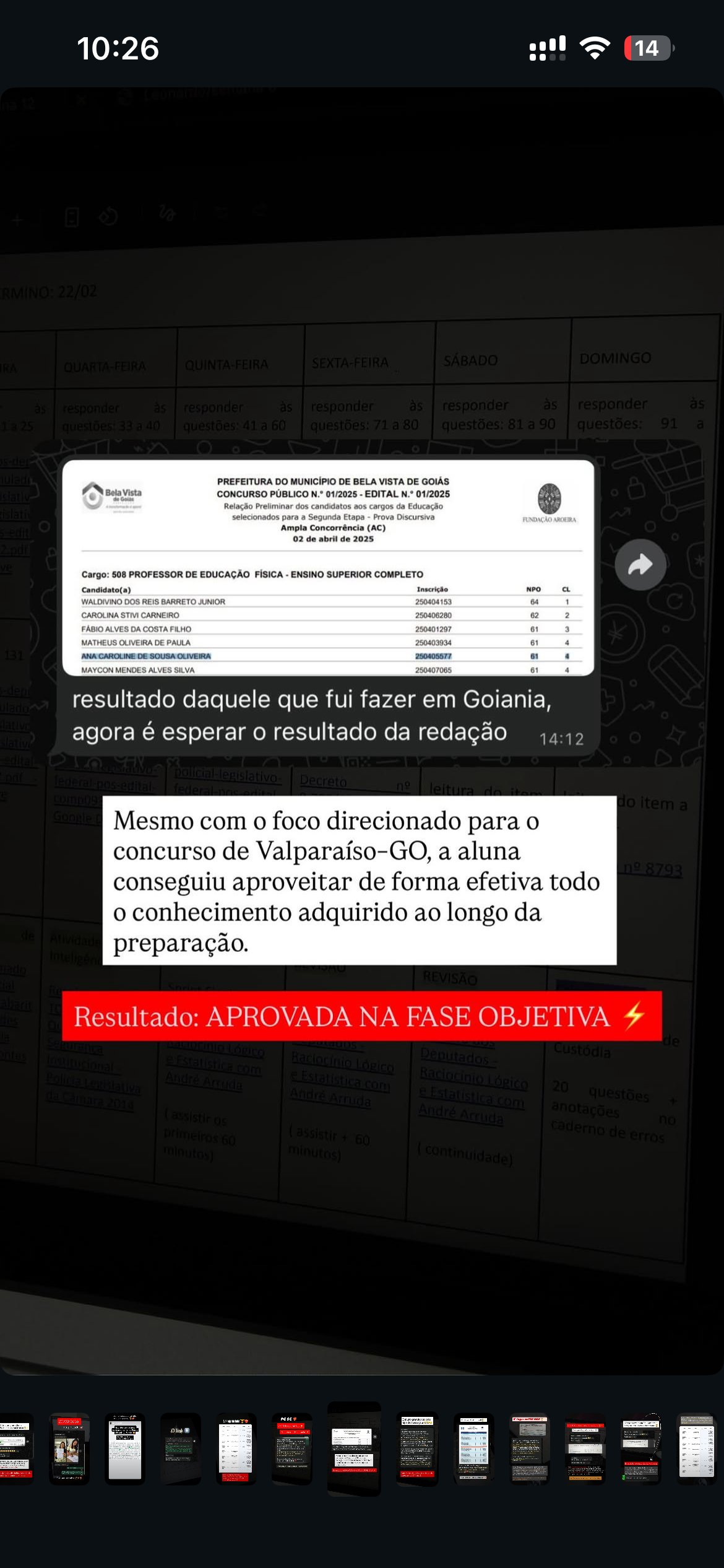Depoimento de aluna da Giovana