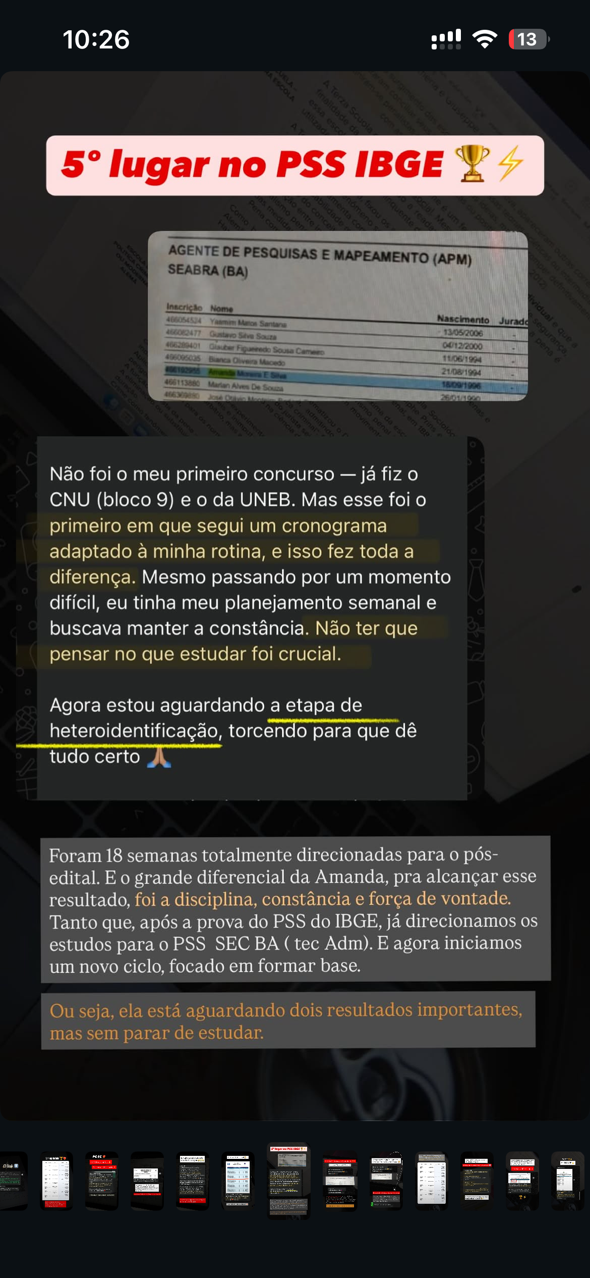 Depoimento de aluna da Giovana