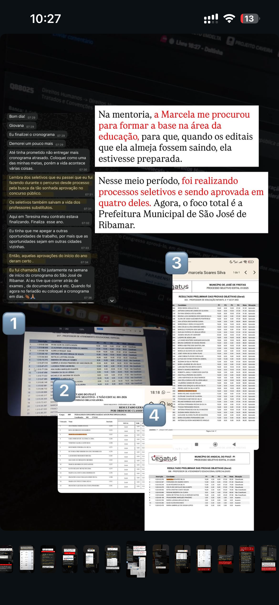 Depoimento de aluna da Giovana